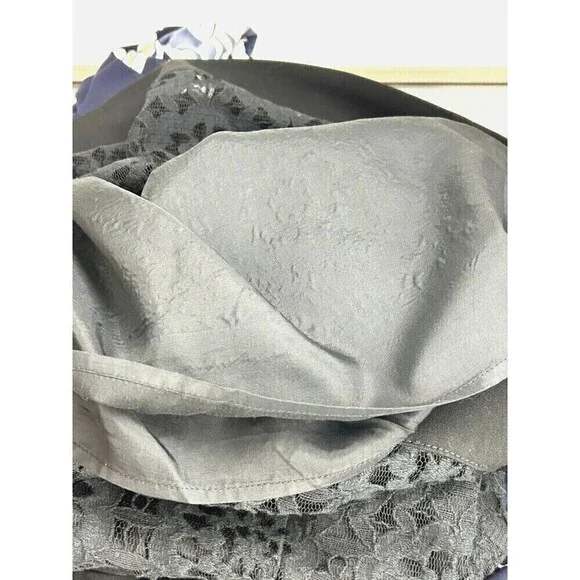 Laundry by Shelli Segal Sz 6 Black White Colorblock Lace Sheath Career Dress N4 - Picture 9 of 12